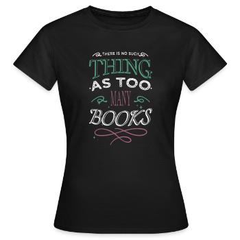 book lover feminine book children book fan - Women's T-Shirt - black - Front - AI Model Female 172 dark (172cm)