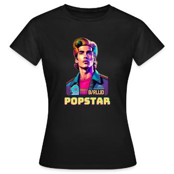 Popstar rétro - T-shirt Femme - noir - Devant - AI Model Female 172 dark (172cm)