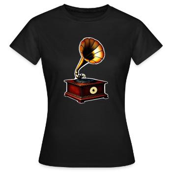 Son phénoménal de gramophone ancien - T-shirt Femme - noir - Devant - AI Model Female 172 dark (172cm)
