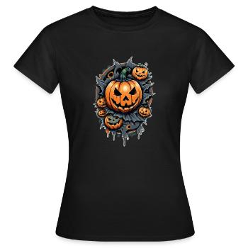 Halloween - Monster and Witch - Women's T-Shirt - black - Front - AI Model Female 172 dark (172cm)