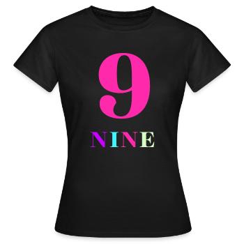 Nine-9th Anniversary - Women's T-Shirt - black - Front - AI Model Female 172 dark (172cm)