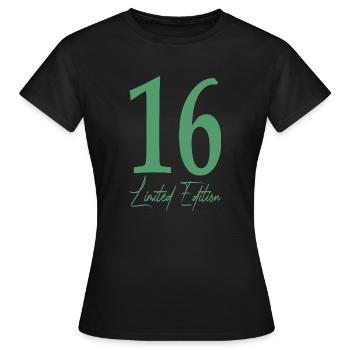 16e idée de cadeau d’anniversaire seize - T-shirt Femme - noir - Devant - AI Model Female 172 dark (172cm)