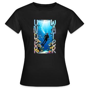 Tauchen - Frauen T-Shirt - Schwarz - Vorne - AI Model Female 172 dark (172cm)