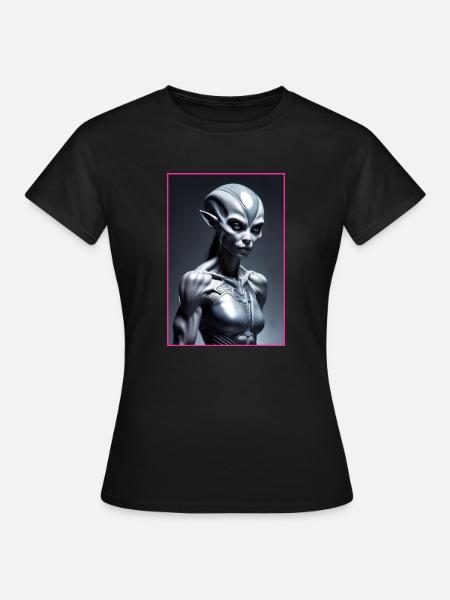Außerirdische Frau - Frauen T-Shirt - Schwarz