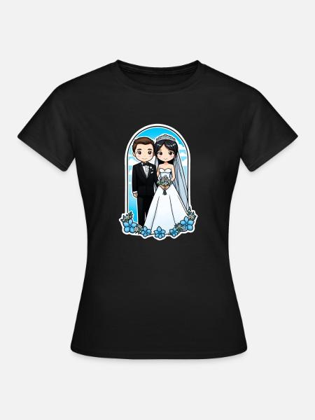 Just Married - Zur Hochzeit - Frauen T-Shirt - Schwarz