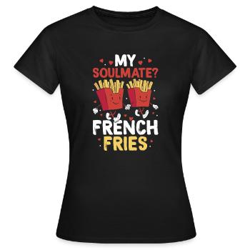 : Mon âme sœur croquante - T-shirt Femme - noir - Devant - AI Model Female 172 dark (172cm)