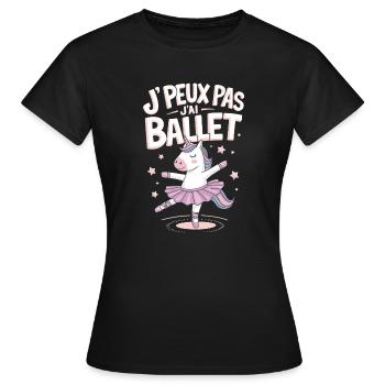 J'peux pas j'ai ballet - T-shirt Femme - noir - Devant - AI Model Female 172 dark (172cm)