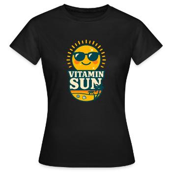 Vitamin Sun - Beach - Vitamin Sun 3D Kawaii - Women's T-Shirt - black - Front - AI Model Female 172 dark (172cm)