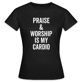 La louange et l’adoration sont mon cardio - T-shirt Femme - noir - Devant - AI Model Female 172 dark (172cm)