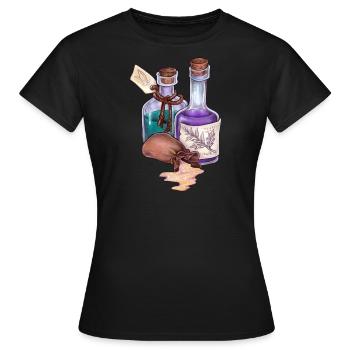 Alchemie Weisheit Tränke Esoterik Geschenk Magie - Frauen T-Shirt - Schwarz - Vorne - AI Model Female 172 dark (172cm)