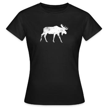 Vintage Moose - Frauen T-Shirt - Schwarz - Vorne - AI Model Female 172 dark (172cm)