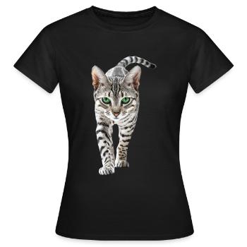 Ägyptische Mau - Frauen T-Shirt - Schwarz - Vorne - AI Model Female 172 dark (172cm)