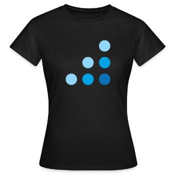 Blue dots 800x800 - Frauen T-Shirt - Schwarz - Vorne - AI Model Female 172 dark (172cm)
