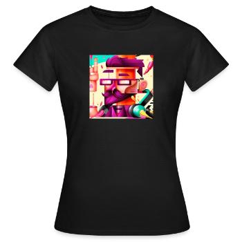 hipster logo - Women's T-Shirt - black - Front - AI Model Female 172 dark (172cm)