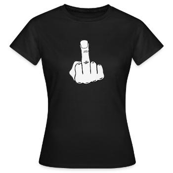 middle finger - Women's T-Shirt - black - Front - AI Model Female 172 dark (172cm)