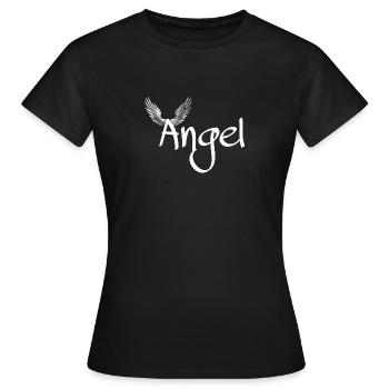 Damen tshirts - Frauen T-Shirt - Schwarz - Vorne - AI Model Female 172 dark (172cm)