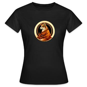 Ink & Ivory Corgi Shaolin Monk - Frauen T-Shirt - Schwarz - Vorne - AI Model Female 172 dark (172cm)