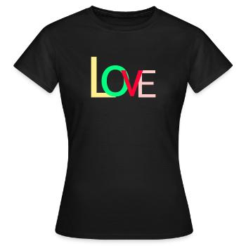 Love - Frauen T-Shirt - Schwarz - Vorne - AI Model Female 172 dark (172cm)