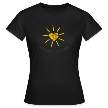 À la poursuite du soleil - T-shirt Femme - noir - Devant - AI Model Female 172 dark (172cm)