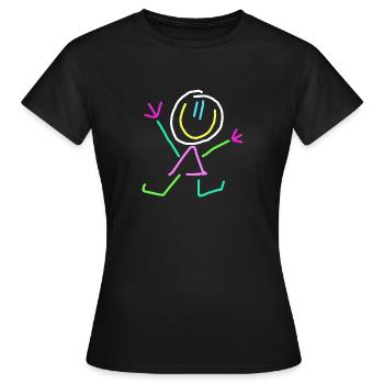 stick figure - Women's T-Shirt - black - Front - AI Model Female 172 dark (172cm)