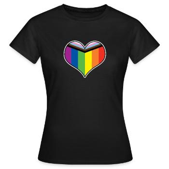 Progrès Pride Heart - T-shirt Femme - noir - Devant - AI Model Female 172 dark (172cm)