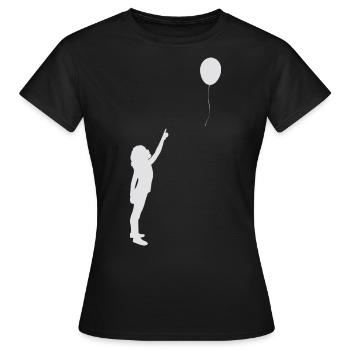 Ballon Girl Street Art Classic - Frauen T-Shirt - Schwarz - Vorne - AI Model Female 172 dark (172cm)