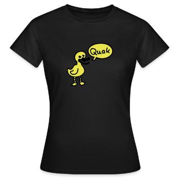 Quak - Ente - Frauen T-Shirt - Schwarz - Vorne - AI Model Female 172 dark (172cm)