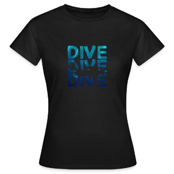 Plongeur plonger la mer - T-shirt Femme - noir - Devant - AI Model Female 172 dark (172cm)