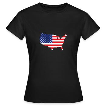 Carte des Etats-Unis - T-shirt Femme - noir - Devant - AI Model Female 172 dark (172cm)