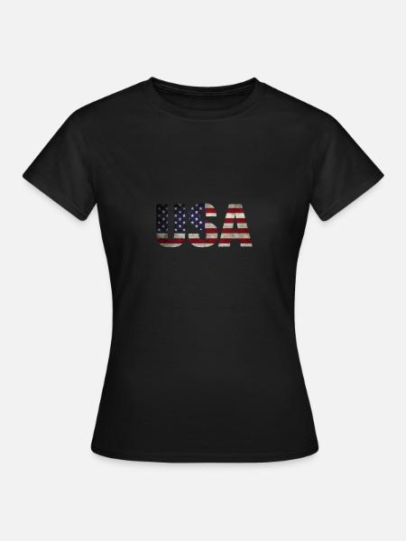 USA - T-shirt Femme - noir