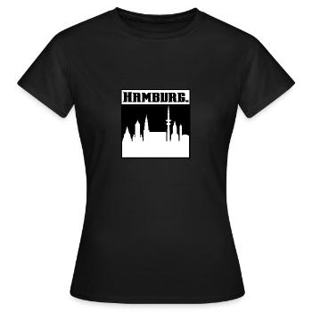 Hambourg - T-shirt Femme - noir - Devant - AI Model Female 172 dark (172cm)
