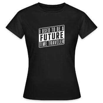 Voyage dans le temps futur - T-shirt Femme - noir - Devant - AI Model Female 172 dark (172cm)