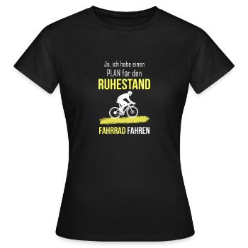 Rentner 2020 Ruhestand Rente Fahrrad fahren - Frauen T-Shirt - Schwarz - Vorne - AI Model Female 172 dark (172cm)