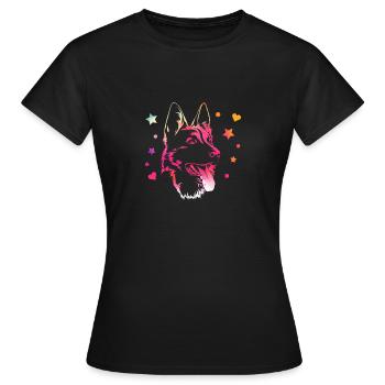 Deutscher Schäferhund - Frauen T-Shirt - Schwarz - Vorne - AI Model Female 172 dark (172cm)