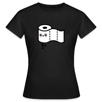 papier toilette - T-shirt Femme - noir - Devant - AI Model Female 172 dark (172cm)