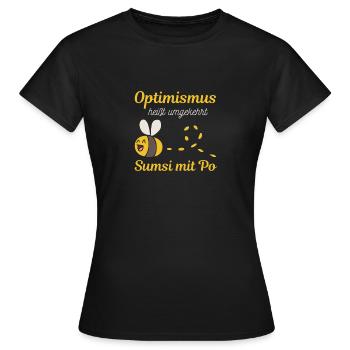 Inversement, l'optimisme signifie Sumsi avec Po - T-shirt Femme - noir - Devant - AI Model Female 172 dark (172cm)