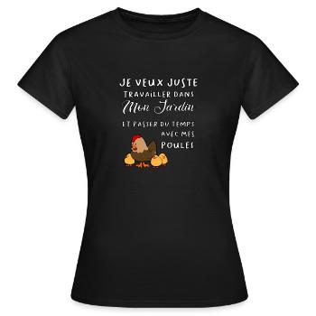 Ich will nur in meinem Garten arbeiten. - Frauen T-Shirt - Schwarz - Vorne - AI Model Female 172 dark (172cm)