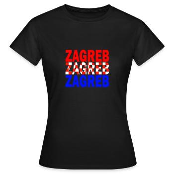 Zagreb - T-shirt Femme - noir - Devant - AI Model Female 172 dark (172cm)