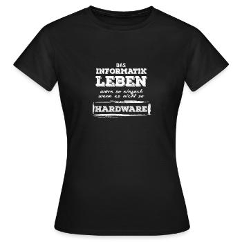 Programmieren Hardware Software für Informatiker - Frauen T-Shirt - Schwarz - Vorne - AI Model Female 172 dark (172cm)
