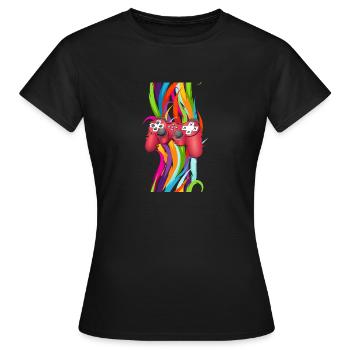 Ich kann nicht Ich habe Videospiel-Konsole - Frauen T-Shirt - Schwarz - Vorne - AI Model Female 172 dark (172cm)