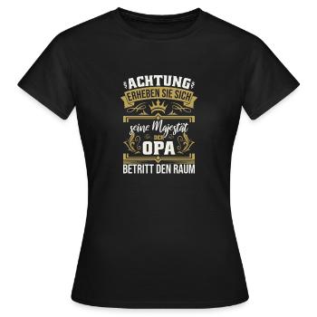 Attention Sa Majesté l'OPA entre dans la salle - T-shirt Femme - noir - Devant - AI Model Female 172 dark (172cm)