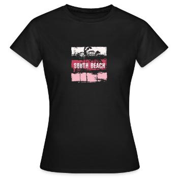 South Beach Floride vacances Souvenir abstrait - T-shirt Femme - noir - Devant - AI Model Female 172 dark (172cm)