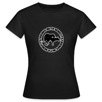 Dog Friends With Benefits Black Grunge - Women's T-Shirt - black - Front - AI Model Female 172 dark (172cm)