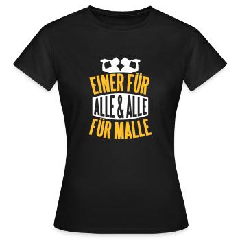 Mallorca: Einer für alle und alle für Malle - Frauen T-Shirt - Schwarz - Vorne - AI Model Female 172 dark (172cm)