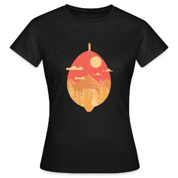 Vintage Tropical Fruit - Citron - T-shirt Femme - noir - Devant - AI Model Female 172 dark (172cm)