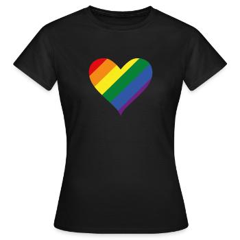 Happy Pride Month Gay Pride LGBTQI+ Rainbow Heart - T-shirt Femme - noir - Devant - AI Model Female 172 dark (172cm)