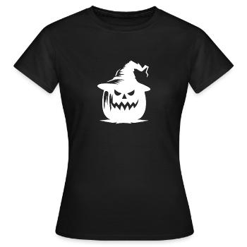 Drôle magique Halloween citrouille lanterne avec chapeau - T-shirt Femme - noir - Devant - AI Model Female 172 dark (172cm)
