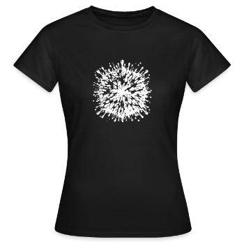 Viele Öl Tropfen die in alle Richtung zerspritzen - Frauen T-Shirt - Schwarz - Vorne - AI Model Female 172 dark (172cm)