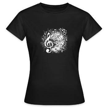 Échelle de clé de musique explosive - T-shirt Femme - noir - Devant - AI Model Female 172 dark (172cm)