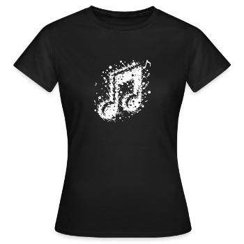 Swinging Music Note Splash Tattoo - Women's T-Shirt - black - Front - AI Model Female 172 dark (172cm)